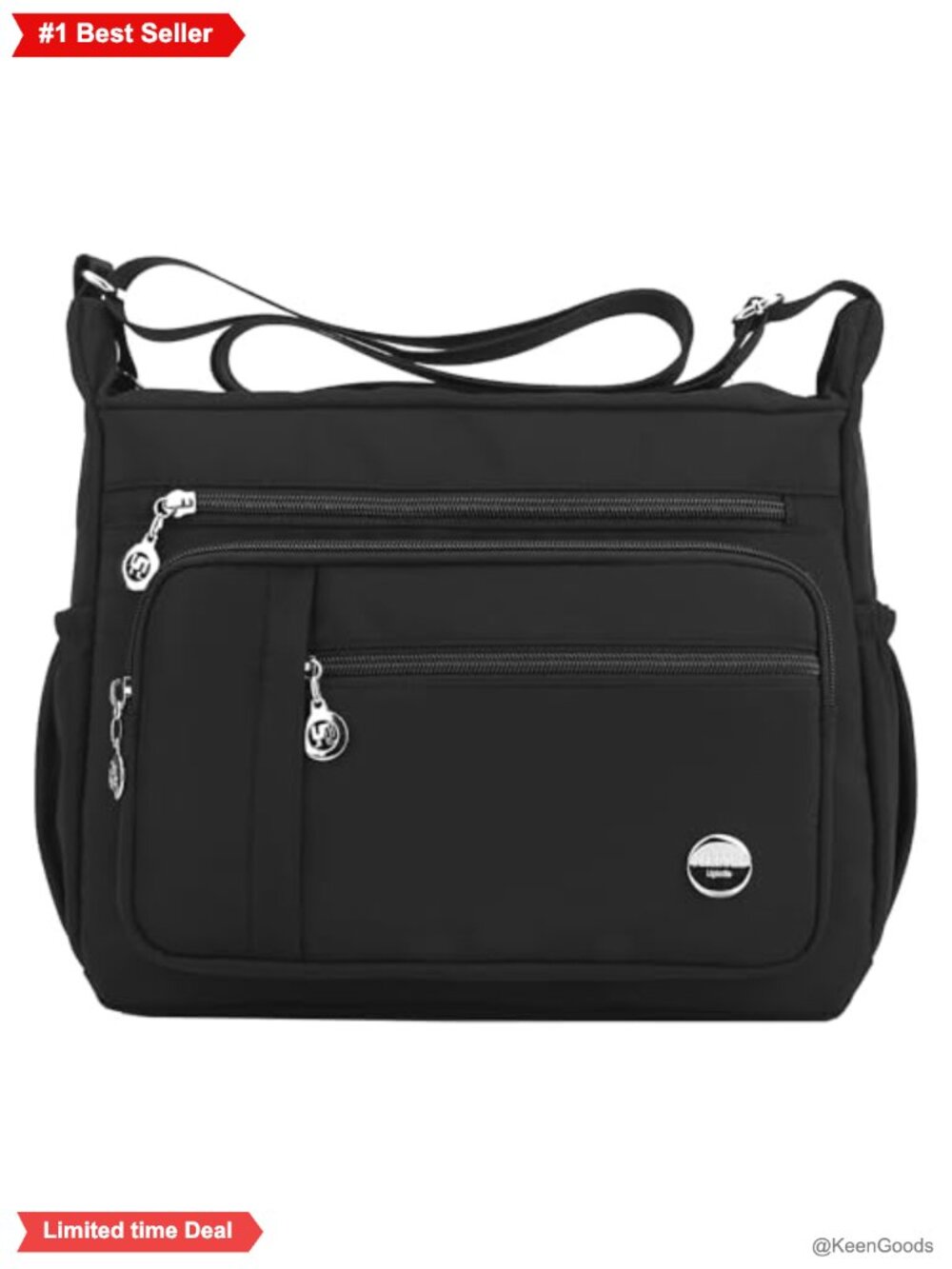 Lightweight Nylon Shoulder Handbag Multiple Pockets Crossbody Tote